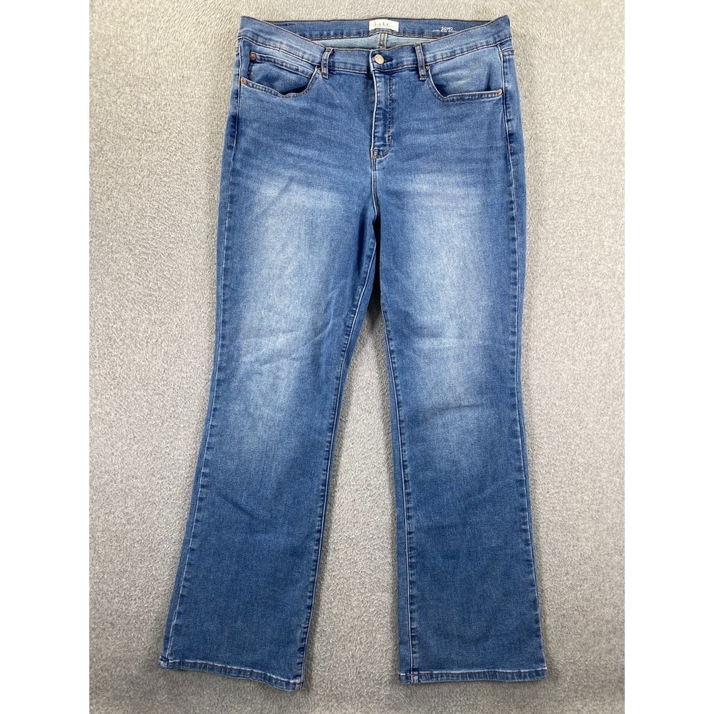Nicole Miller Soho High Rise Bootcut Jeans Women's 14 Medium Wash Stretch Denim